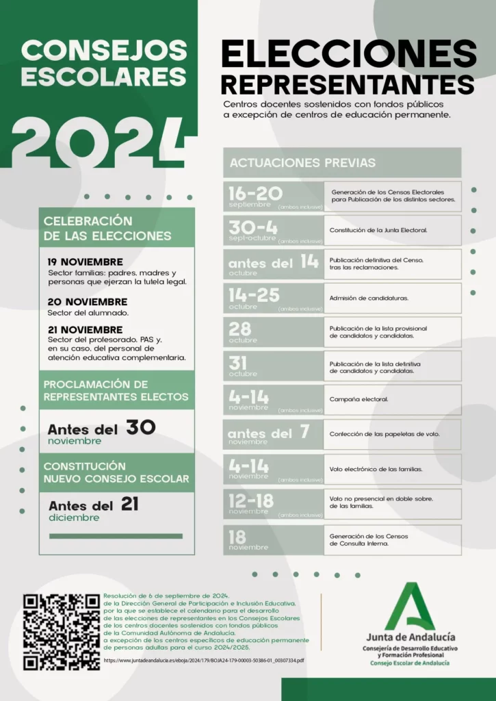 Calendario Elecciones Consejos Escolares 2024