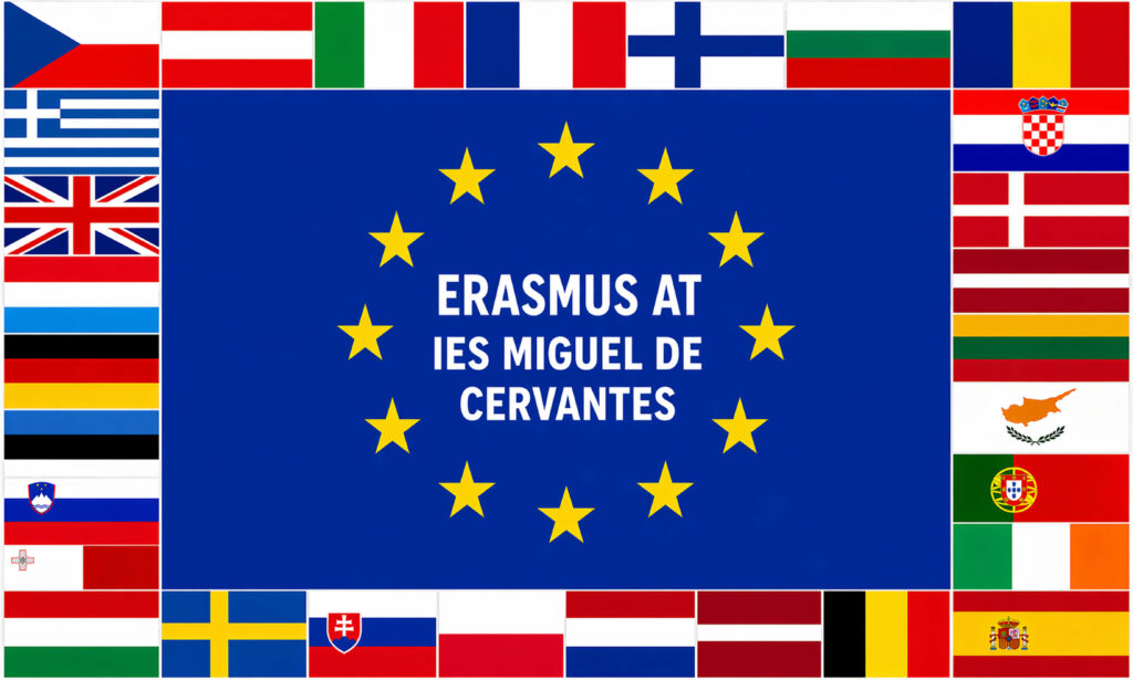 Montaje de banderas del program Erasmus +